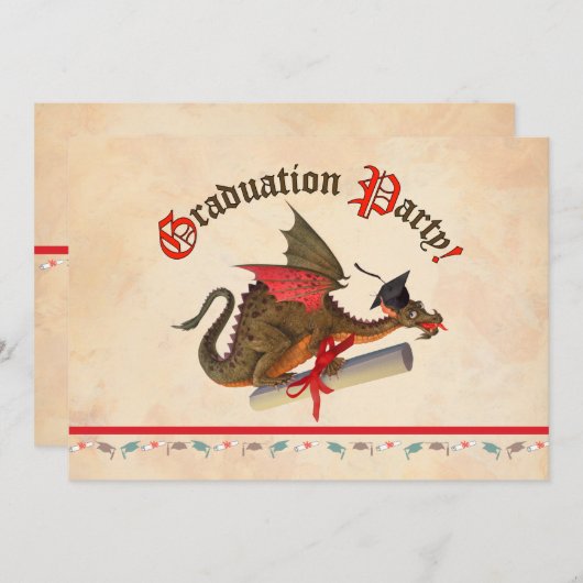 Dragon Afstuderen Celebration Kaart (Voorkant / Achterkant)