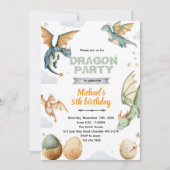 Dragon and eggs birthday Invitation (Devant)