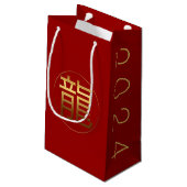 Dragon Année 2024 Sac cadeau Symbole S en or (Dos Angle)