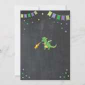 Dragon Anniversaire Fête Invitation Garçons Filles (Dos)
