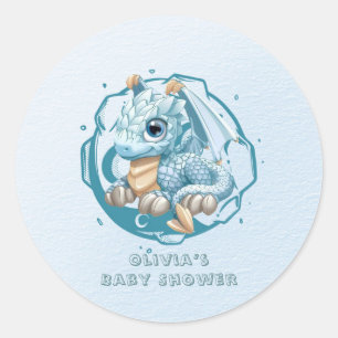 Dragon Aquamarine Astroid Boy Baby Registry Busine Ronde Sticker