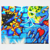 Dragon Art Fleece Deken (Voorkant (Horizontaal))