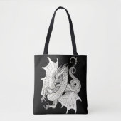 Dragon Art Nouveau stijl Inkt tekening Draagtas (Voorkant)