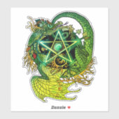 Dragon art nouveau style pentacle sticker (Vel)