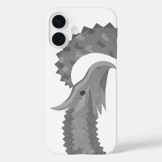 Dragon au cœur gris sur étui iPhone Case-Mate blan (Verso)