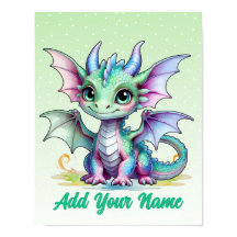 Dragon aux petites ailes – Art mural personnalisé