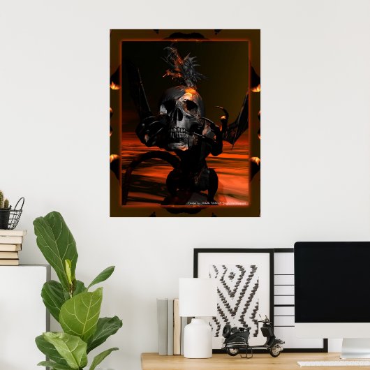 Dragon avec affiche crâne (Bureau à domicile)