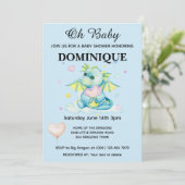 Dragon Avec Coeur - Invitation Baby shower (Debout devant)
