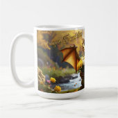 Dragon avec des roses jaunes. Mug de 15 onces (Gauche)