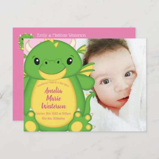 Dragon Baby aangekondigd Briefkaart (Voorkant / Achterkant)