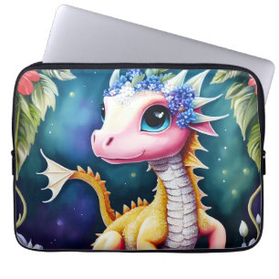 Dragon Baby Floral Space Artwork Laptop Sleeve