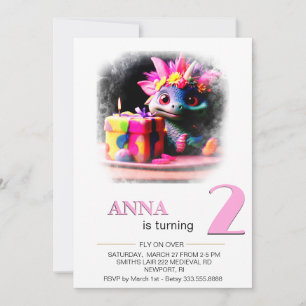 *~* Dragon Baby Foto leeftijd 2 AP88 Verjaardagsfe Kaart