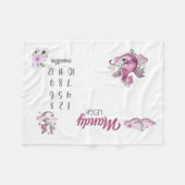 Dragon Baby Meisje Milestone Blanket Dragon Pasgeb Fleece Deken (Voorkant (Horizontaal))