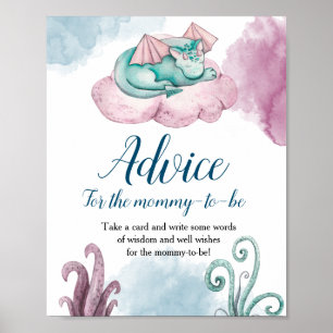 Dragon Baby shower Advice for the-Mama-To-Be Poster