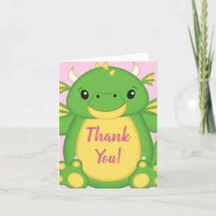 Dragon Baby shower Bedankkaart