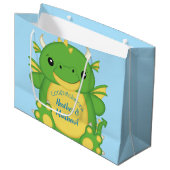 Dragon Baby shower Blue Groot Cadeauzakje (Voorkant Gekanteld)