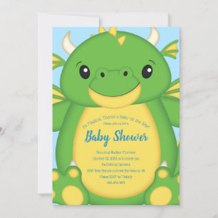 Dragon Baby shower Blue Kaart