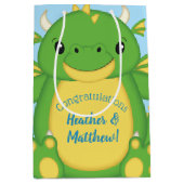 Dragon Baby shower Blue Medium Cadeauzakje (Voorkant)
