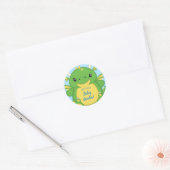 Dragon Baby shower Blue Ronde Sticker (Envelop)