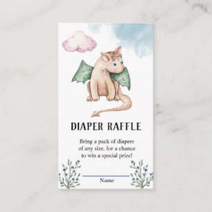 Dragon Baby shower Diaper Raffle Informatiekaartje