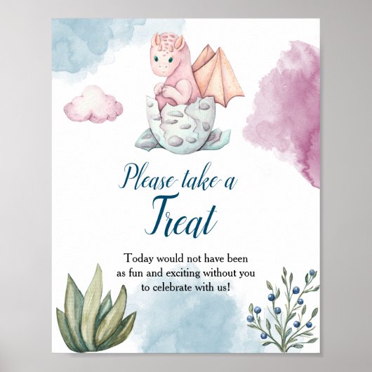 Dragon Baby shower Een Poster behandelen (Voorkant)
