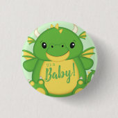 Dragon Baby shower Green Ronde Button 3,2 Cm (Voorkant)
