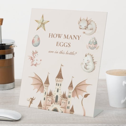 Dragon Baby shower Pedestal Sign Reclamebord Met Voetstuk (Insitu)