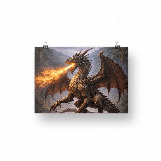 Dragon Battle Home & Gaming Room Decor Foto Afdruk
