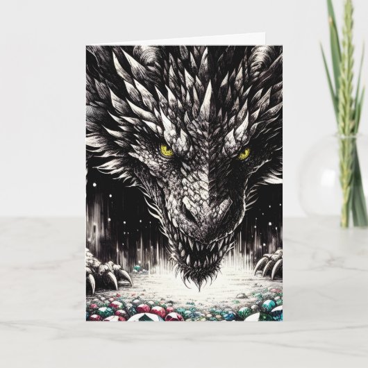 Dragon beschermt zijn schat "Happy Birthday!" Kaart (Voorkant)