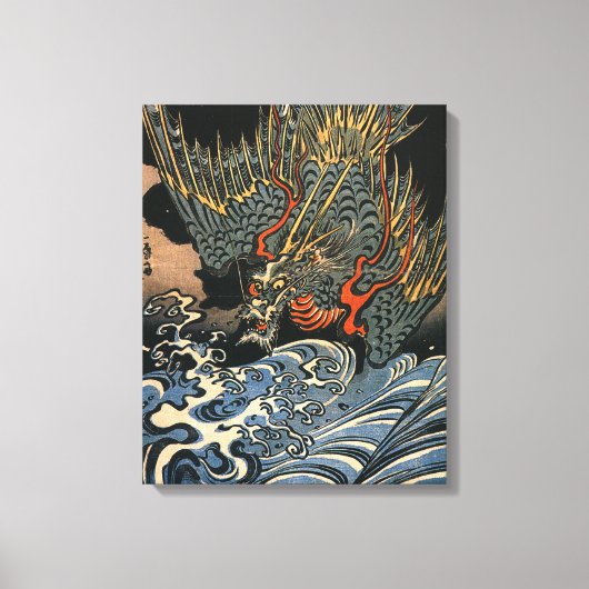 Dragon bij Zee Canvas Afdruk (Voorkant)