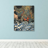 Dragon bij Zee Canvas Afdruk (Insitu (Houten vloer))