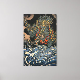 Dragon bij Zee Canvas Afdruk