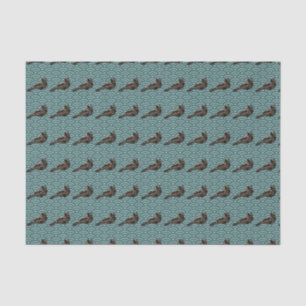 Dragon Bird geometrisch patroon blauwgroen tissue  Tissuepapier