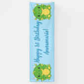Dragon Birthday Party Blue Spandoek (Verticaal)