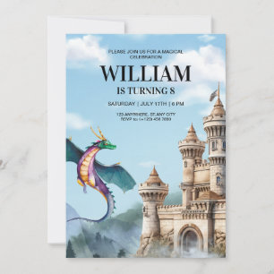 Dragon Birthday Party Invitation Jurassic Birthday Kaart