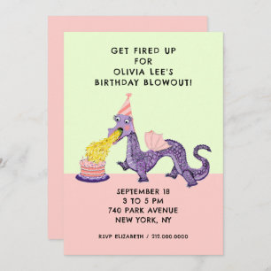 Dragon Birthday Party Kaart