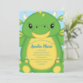 Dragon Birthday Party Kaart (Staand voorkant)