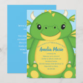 Dragon Birthday Party Kaart (Voorkant / Achterkant)