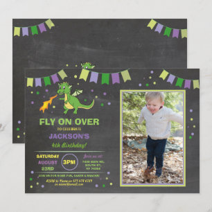 Dragon Birthday Party nodigt jongens en meisjes ui Kaart
