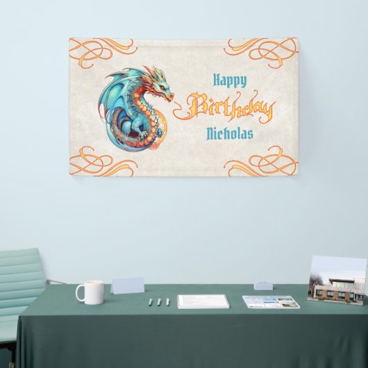 Dragon Birthday Party Spandoek (Beurs)