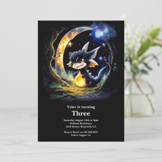 Dragon Birthday Uitnodiging (Staand voorkant)