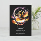 Dragon Birthday Uitnodiging (Staand voorkant)
