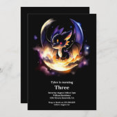 Dragon Birthday Uitnodiging (Voorkant / Achterkant)