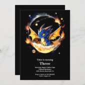 Dragon Birthday Uitnodiging (Voorkant / Achterkant)