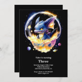 Dragon Birthday Uitnodiging (Voorkant / Achterkant)