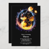 Dragon Birthday Uitnodiging (Voorkant / Achterkant)