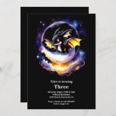 Dragon Birthday Uitnodiging (Voorkant / Achterkant)