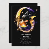 Dragon Birthday Uitnodiging (Voorkant / Achterkant)