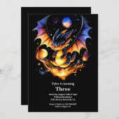 Dragon Birthday Uitnodiging (Voorkant / Achterkant)