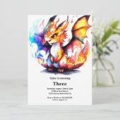 Dragon Birthday Uitnodiging (Staand voorkant)